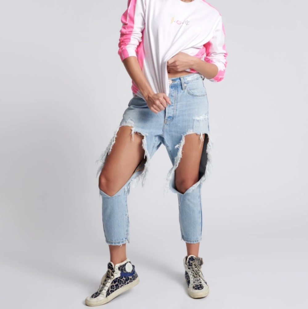 NWT Kingpins Low Waist Cropped Boyfriend Denim Jeans - Fleetwood - 26